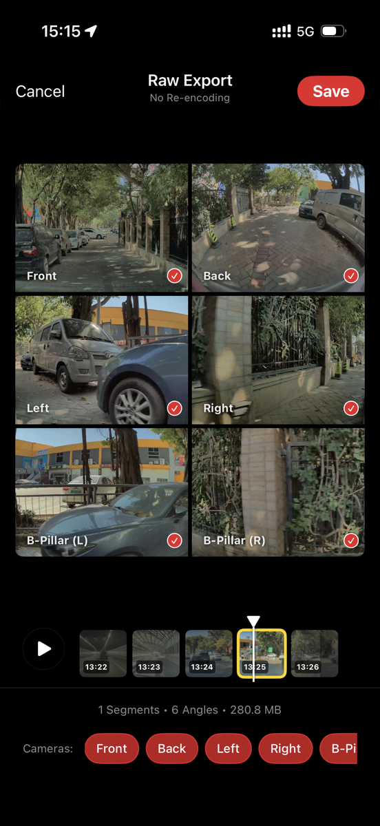 6 摄像头原片导出